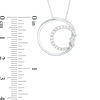 Thumbnail Image 2 of 1/4 CT. T.W. Diamond Double Circle Twist Pendant in 10K White Gold
