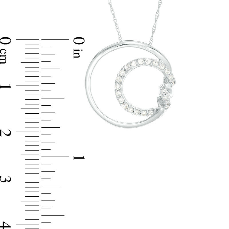 Main Image 2 of 1/4 CT. T.W. Diamond Double Circle Twist Pendant in 10K White Gold