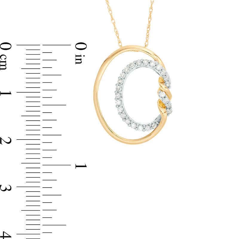 Main Image 2 of 1/5 CT. T.W. Diamond Oval Double Twist Pendant in 10K Gold