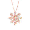 Thumbnail Image 1 of 1/4 CT. T.W. Composite Diamond Twirl Flower Pendant in 10K Rose Gold