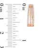 Thumbnail Image 2 of 1/3 CT. T.W. Diamond Split Triple Row Hoop Earrings in 10K Rose Gold
