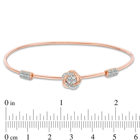 1/5 CT. T.w. Diamond Rose Flex Bangle in 10K Rose Gold