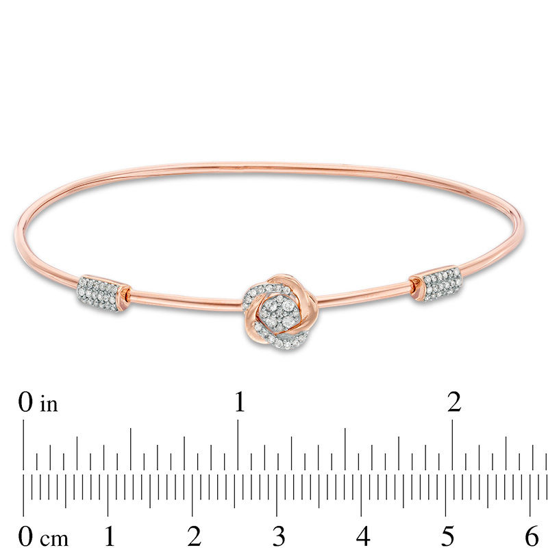 Main Image 2 of 1/5 CT. T.W. Diamond Rose Flex Bangle in 10K Rose Gold