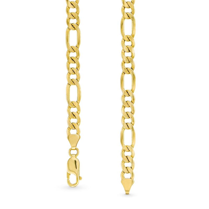 Main Image 3 of Made in Italy Men's 6.1mm Figaro Chain Necklace in Hollow 10K Gold - 22"