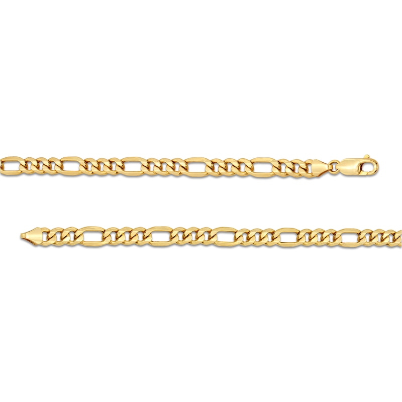 Main Image 4 of Made in Italy Men's 6.1mm Figaro Chain Necklace in Hollow 10K Gold - 22"