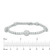 Thumbnail Image 3 of 5.0mm Lab-Created White Sapphire Five Stone Station Bracelet in Sterling Silver - 7.25"