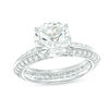 Thumbnail Image 1 of 9.0mm Lab-Created White Sapphire Eternity Shank Ring in Sterling Silver