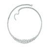 Thumbnail Image 1 of Graduated Lab-Created White Sapphire Cluster Necklace in Sterling Silver