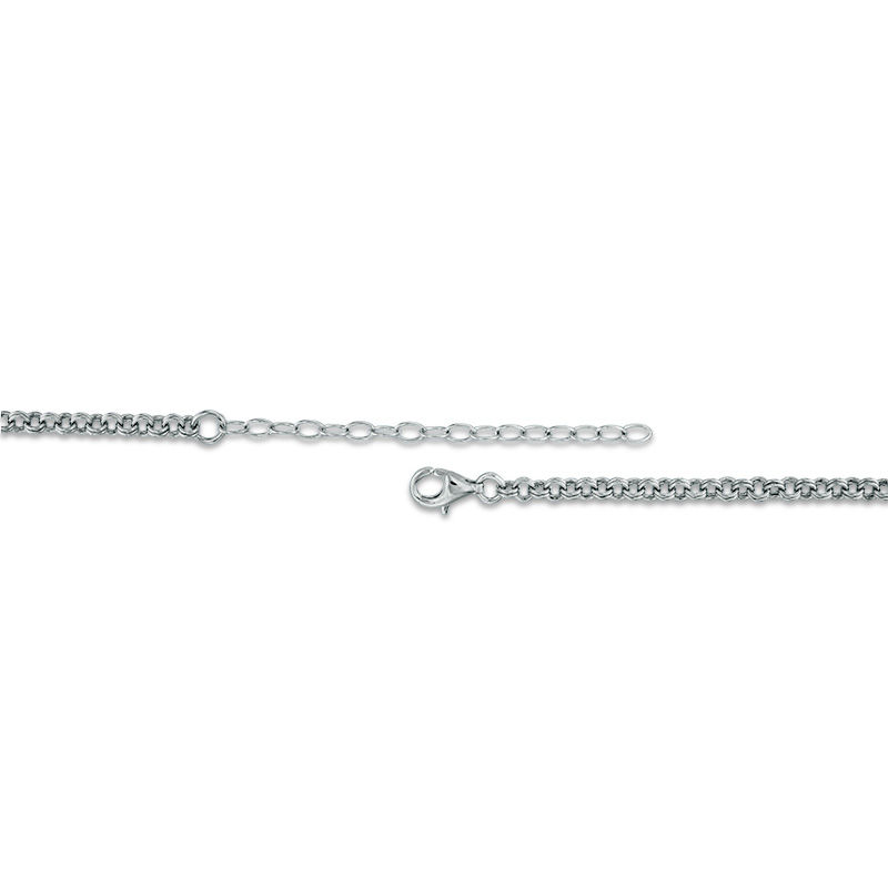 Main Image 2 of Graduated Lab-Created White Sapphire Cluster Necklace in Sterling Silver