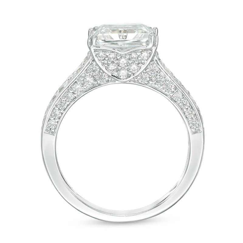 8.0mm Princess-Cut Lab-Created White Sapphire Ring in Sterling Silver