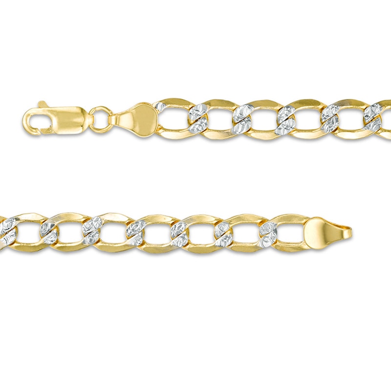 Made in Italy Men's 150 Gauge Diamond-Cut Curb Chain Necklace in 10K Two-Tone Gold - 22"