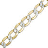 Made in Italy Men's 150 Gauge Diamond-Cut Curb Chain Bracelet in 10K Two-Tone Gold - 8.5"