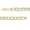 Made in Italy Men's 150 Gauge Diamond-Cut Curb Chain Bracelet in 10K Two-Tone Gold - 8.5"