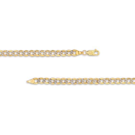 Made in Italy 6.0mm Diamond-Cut Curb Chain Bracelet in Hollow 10K Two-Tone Gold - 8.5"