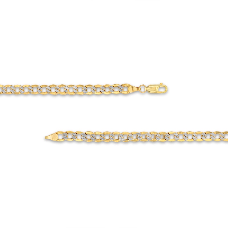 Made in Italy Men's 6.0mm Diamond-Cut Curb Chain Bracelet in Hollow 10K Two-Tone Gold - 8.5"