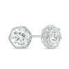 Thumbnail Image 1 of 6.5mm Lab-Created White Sapphire Vintage-Style Stud Earrings in Sterling Silver