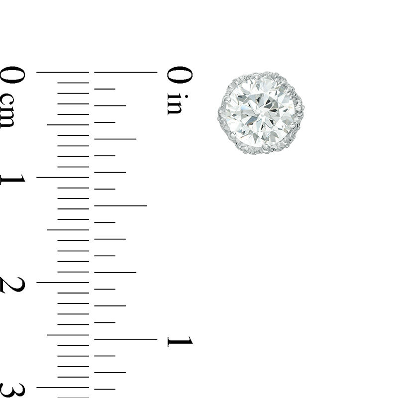Main Image 3 of 6.5mm Lab-Created White Sapphire Vintage-Style Stud Earrings in Sterling Silver