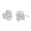 Thumbnail Image 1 of 1/6 CT. T.W. Diamond Love Knot Stud Earrings in Sterling Silver