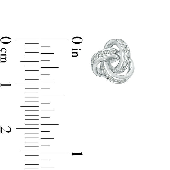 1/6 CT. T.w. Diamond Love Knot Stud Earrings in Sterling Silver