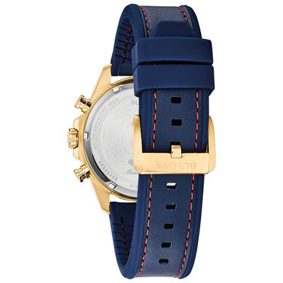 bulova blue and gold watch