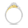 Thumbnail Image 3 of Enchanted Disney Pocahontas 3/4 CT. T.W. Princess-Cut Diamond Frame Feather Engagement Ring in 14K Two-Tone Gold