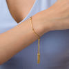 Thumbnail Image 2 of Made in Italy Bead Station Tassel Bolo Bracelet in 14K Gold - 8.5"