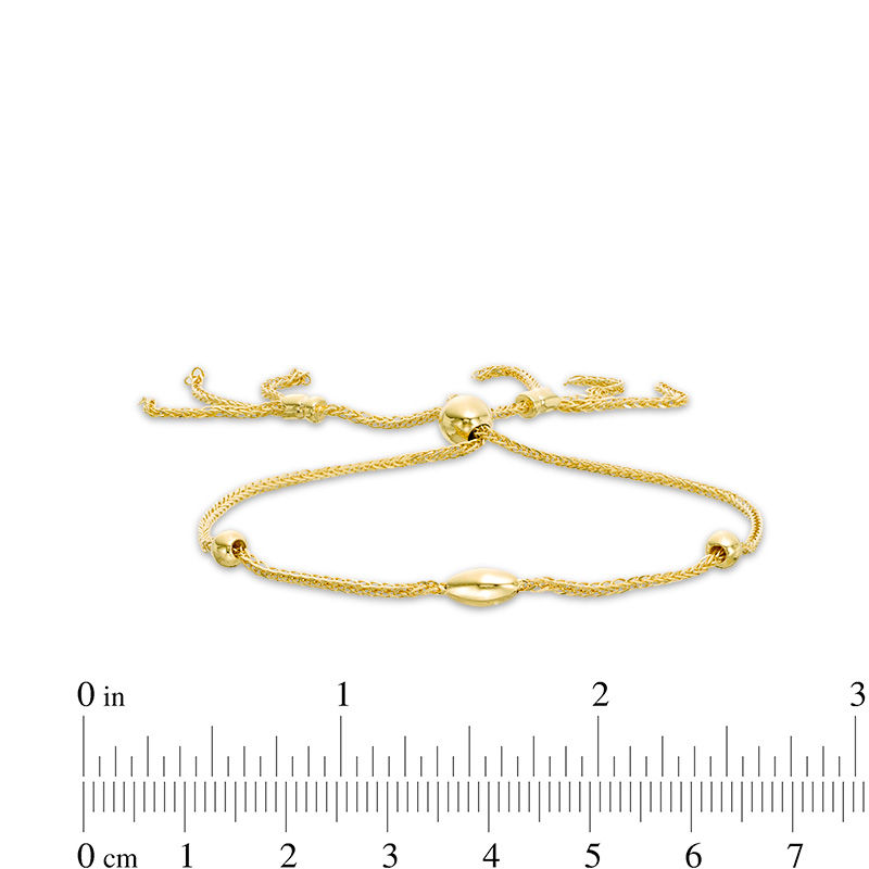 Main Image 3 of Made in Italy Bead Station Tassel Bolo Bracelet in 14K Gold - 8.5"