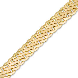 Made in Italy 080 Gauge Satin S-Link Chain Bracelet in 14K Gold - 7.5&quot;