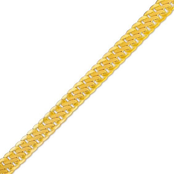 Made in Italy 5.3mm Satin S-Link Chain Bracelet in Hollow 14K Gold - 7.5"