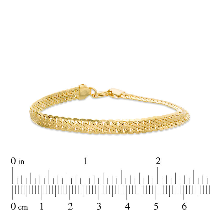 Made in Italy 080 Gauge Satin S-Link Chain Bracelet in 14K Gold - 7.5"