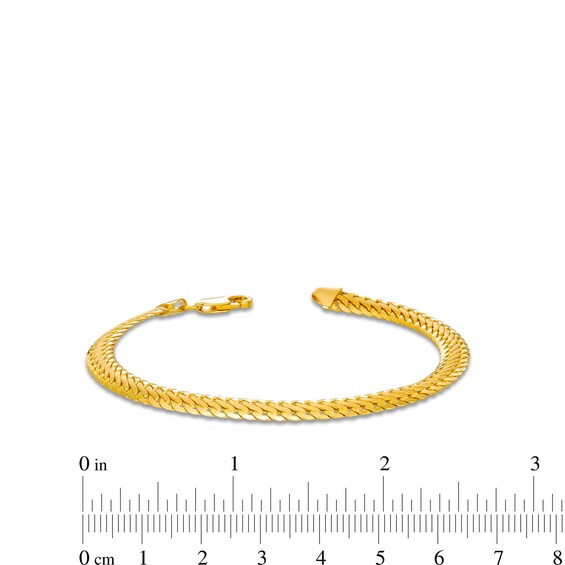 Made in Italy 5.3mm Satin S-Link Chain Bracelet in Hollow 14K Gold - 7.5"