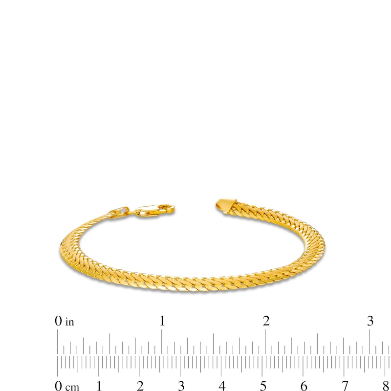 Made in Italy 5.3mm Satin S-Link Chain Bracelet in Hollow 14K Gold - 7.5"