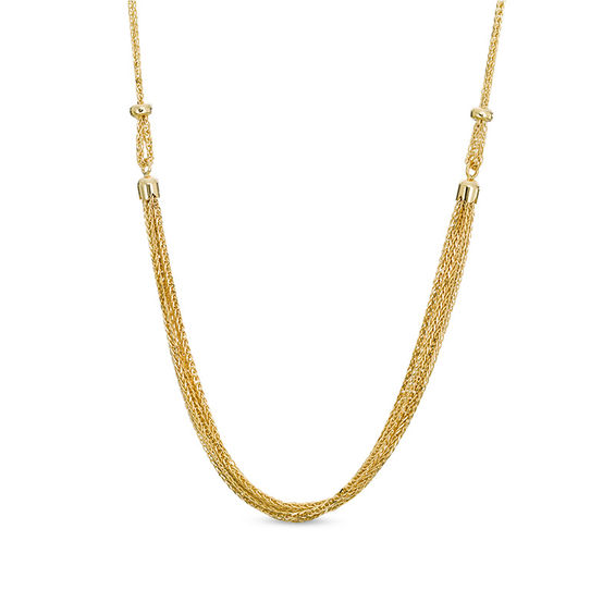 Made in Italy Layered Wheat Chain Necklace in 14K Gold