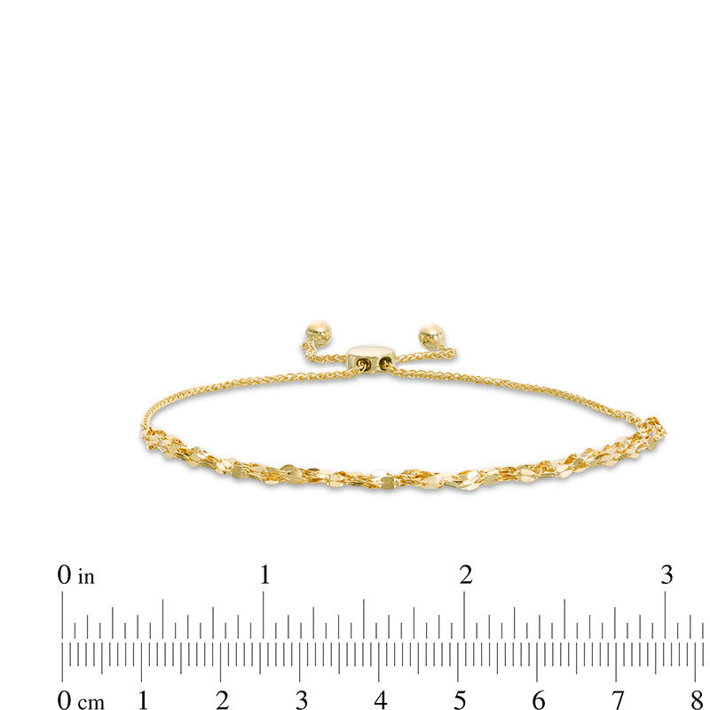 Main Image 3 of Made in Italy Layered Mirror Chain Bolo Bracelet in 14K Gold - 9.5"