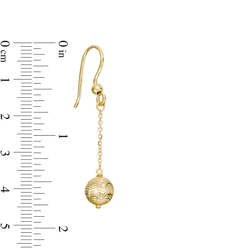 Main Image 3 of Made in Italy Diamond-Cut Bead Chain Drop Earrings in 14K Gold