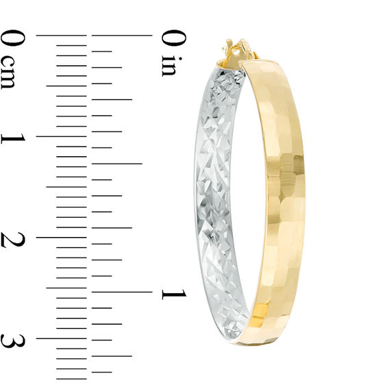 Made in Italy 30.0mm Diamond-Cut Inside-Out Hoop Earrings in 14K Two-Tone Gold