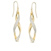 Thumbnail Image 0 of Made in Italy Glitter Enamel Infinity Ribbon Drop Earrings in 14K Gold