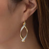 Thumbnail Image 1 of Made in Italy Glitter Enamel Infinity Ribbon Drop Earrings in 14K Gold