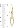 Thumbnail Image 2 of Made in Italy Glitter Enamel Infinity Ribbon Drop Earrings in 14K Gold