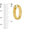 Thumbnail Image 3 of Made in Italy Oval Diamond-Cut Mesh Hoop Earrings in 14K Gold