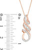 Thumbnail Image 2 of 1/4 CT. T.W. Diamond Twist Flame Pendant in 10K Rose Gold