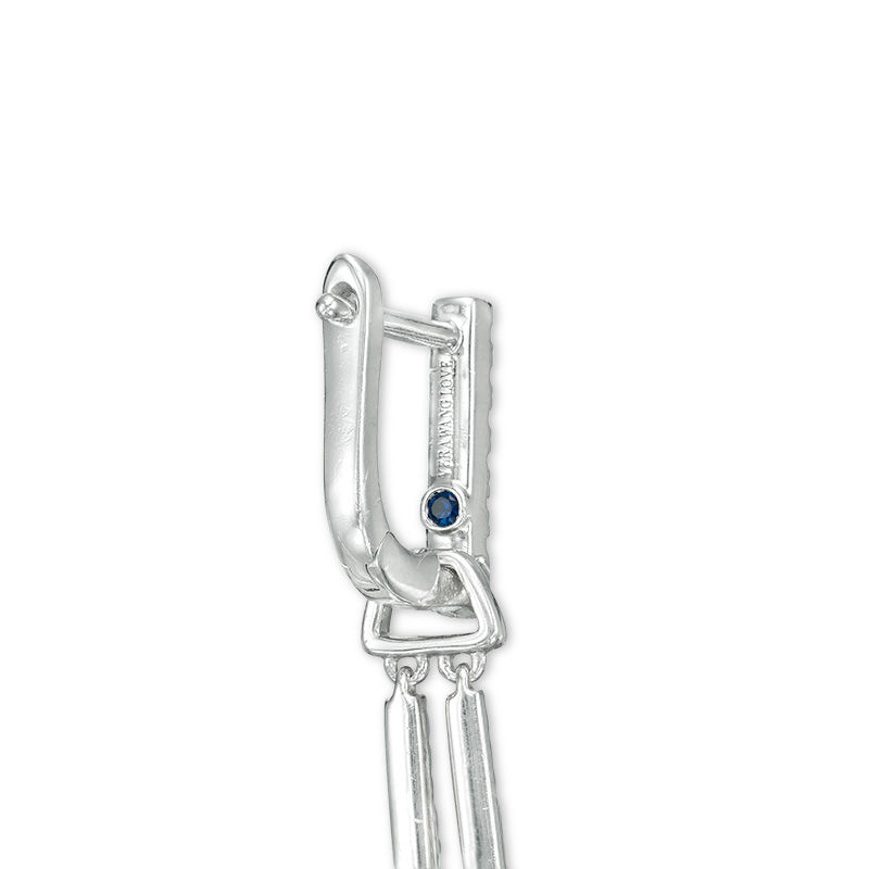Main Image 3 of Vera Wang Love Collection 1-1/8 CT. T.W. Diamond Double Drop Earrings in Sterling Silver