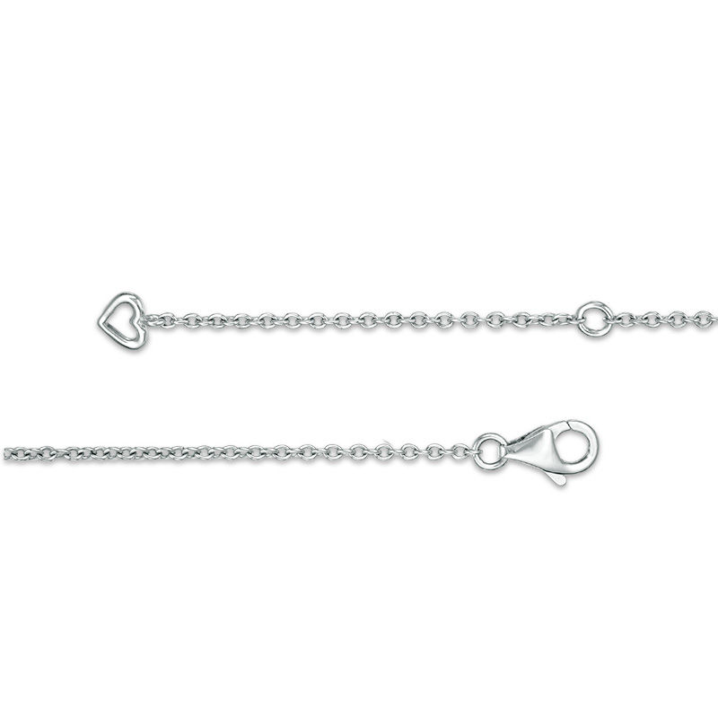 Main Image 3 of 1/20 CT. T.W. Diamond Triple Scallop Necklace in Sterling Silver - 18.5"