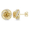 Thumbnail Image 0 of 8.0mm Citrine and White Topaz Swirl Frame Stud Earrings in Sterling Silver with Yellow Rhodium