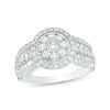 1 CT. T.W. Diamond Double Frame Vintage-Style Multi-Row Engagement Ring in 10K White Gold