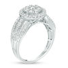 Thumbnail Image 1 of 1 CT. T.W. Diamond Double Frame Vintage-Style Multi-Row Engagement Ring in 10K White Gold