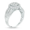 Thumbnail Image 2 of 1 CT. T.W. Diamond Double Frame Vintage-Style Multi-Row Engagement Ring in 10K White Gold