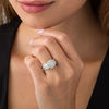 Thumbnail Image 2 of 1 CT. T.W. Diamond Double Frame Vintage-Style Multi-Row Engagement Ring in 10K White Gold
