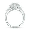 Thumbnail Image 4 of 1 CT. T.W. Diamond Double Frame Vintage-Style Multi-Row Engagement Ring in 10K White Gold