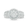 1 CT. T.W. Diamond Double Frame Vintage-Style Multi-Row Engagement Ring in 10K White Gold
